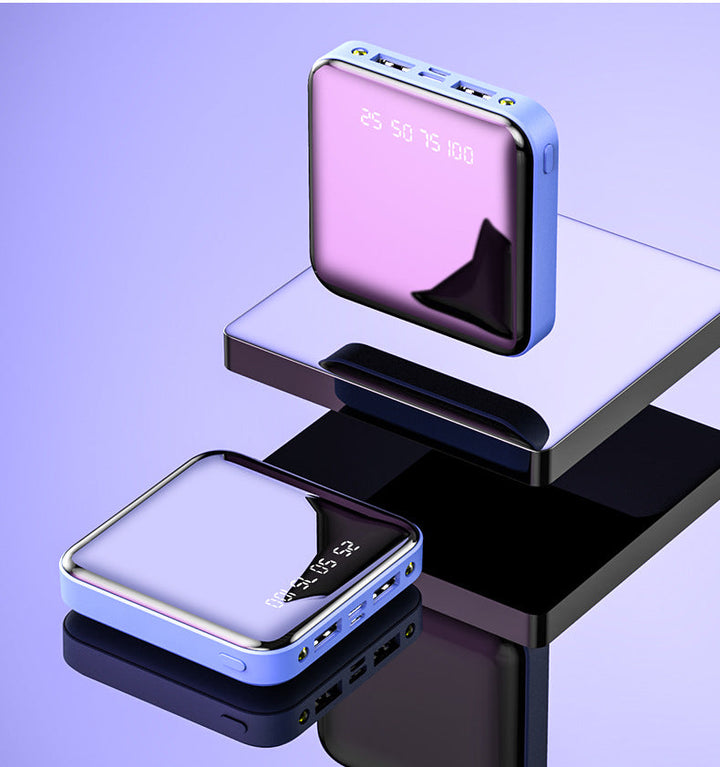 Stay Powered Up with the Mini Power Bank 20000 MAh Portable Mirror Digital Display Power Bank