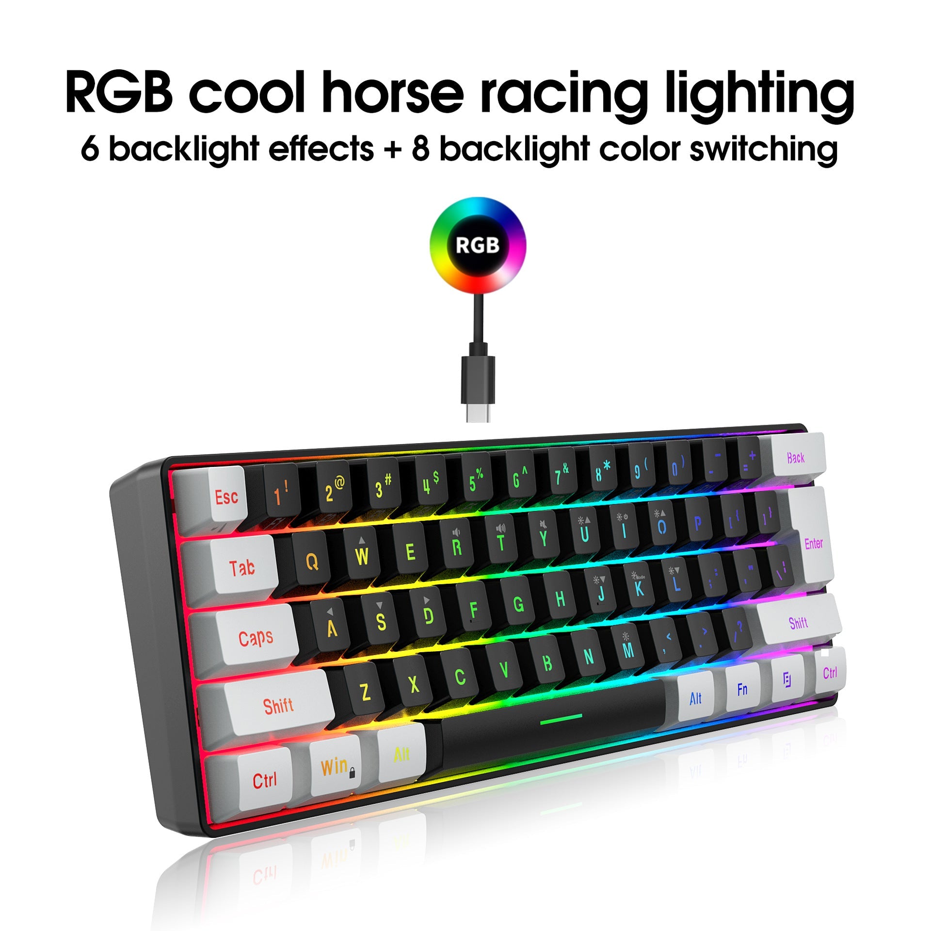 Unlock Your Gaming Potential with the 61-Key RGB Wired Gaming Membrane Keyboard