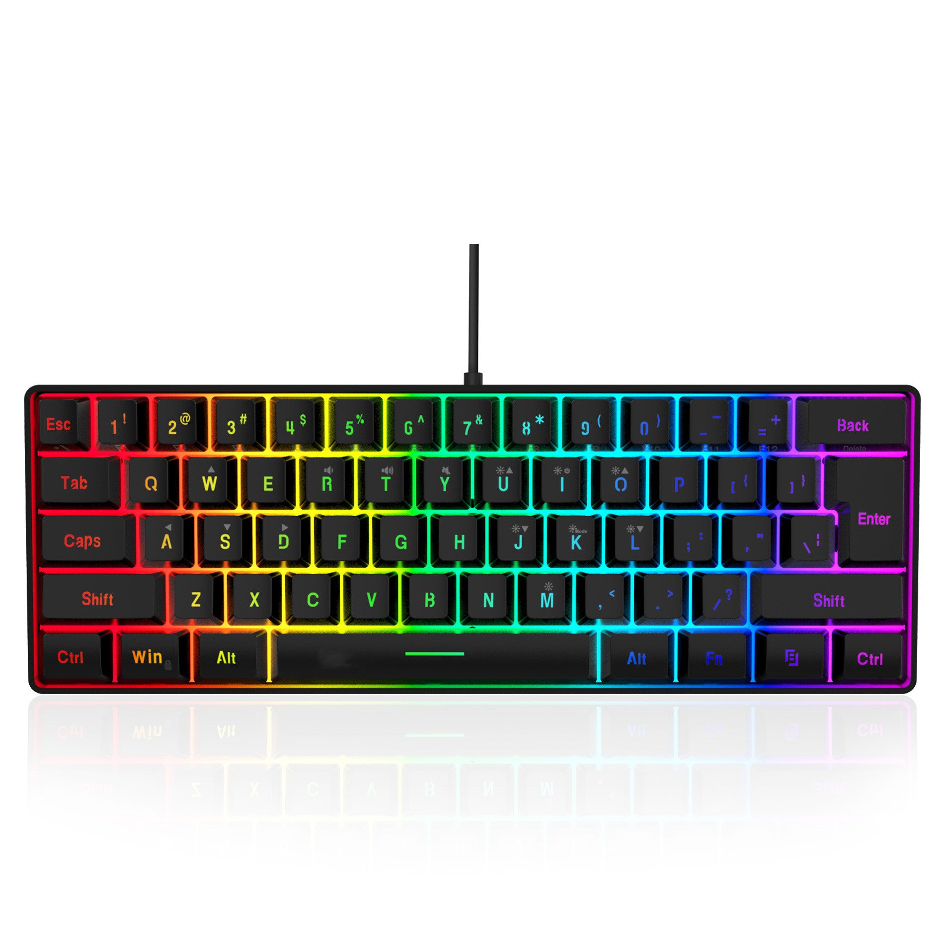 61-Key RGB Wired Gaming Membrane Keyboard
