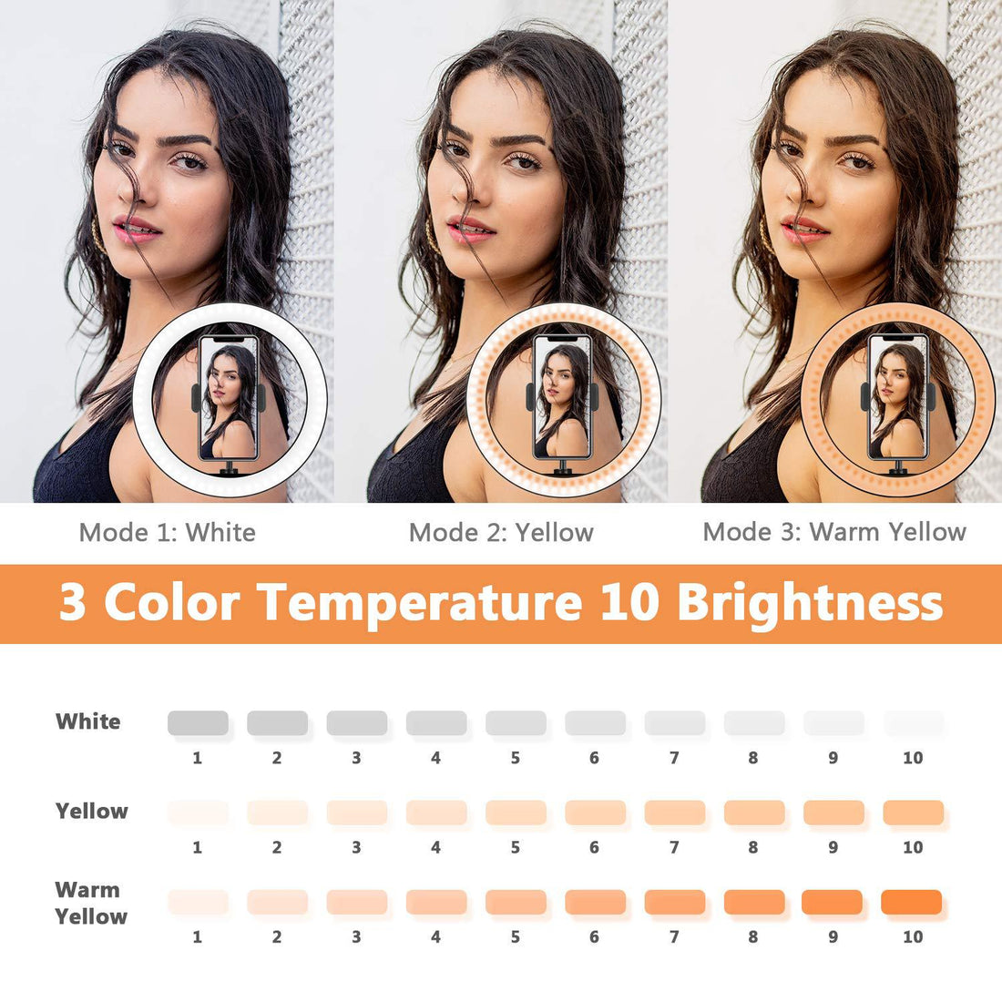Apple Compatible Desktop Ring Light Tripod With Fill Light