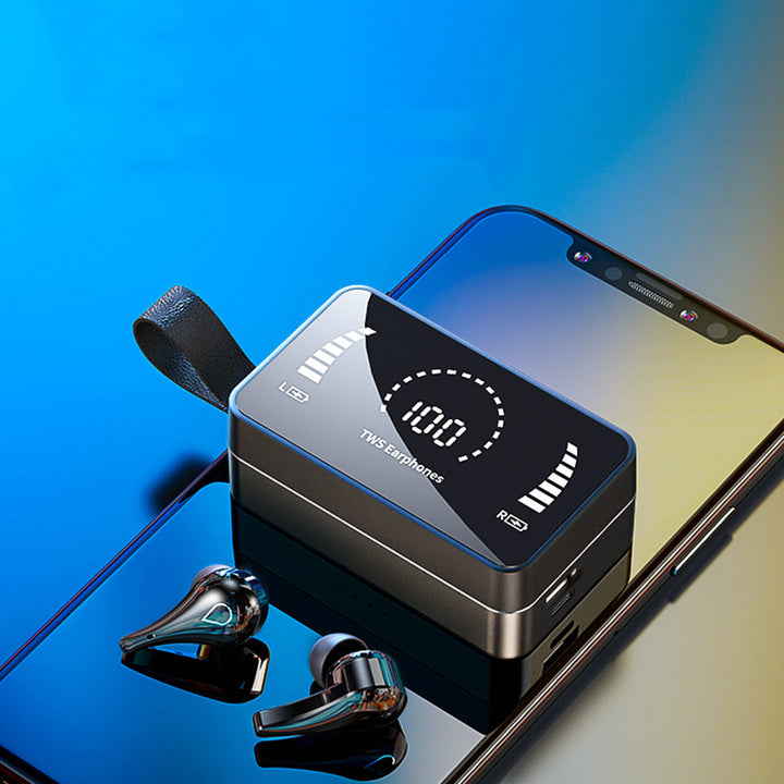 Bluetooth 5.0 Waterproof Stereo Sports Earbuds with Charging Case 3500mAh Mic