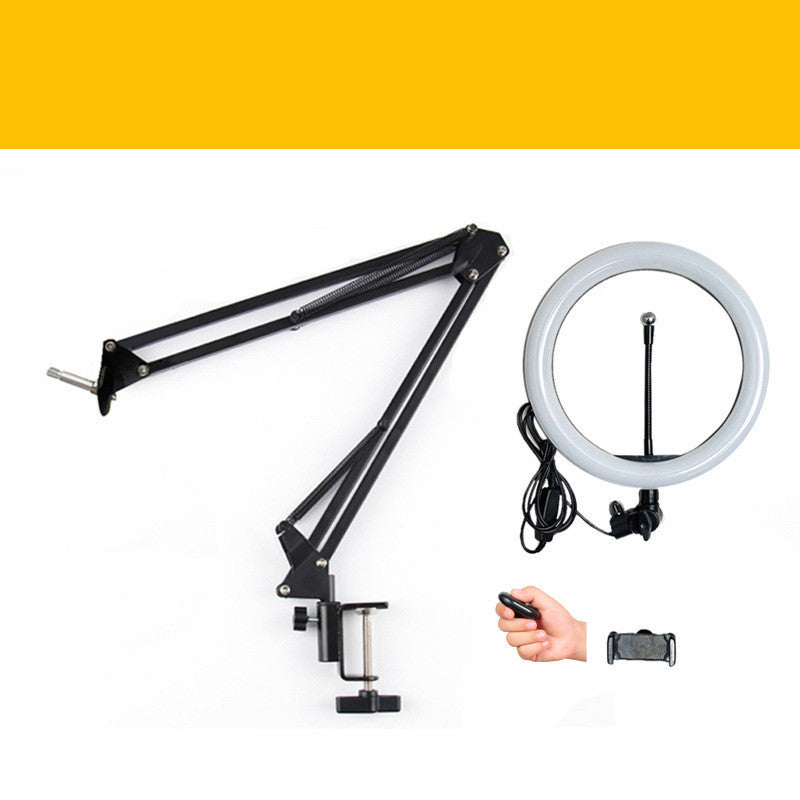 26cm Ring Fill Light Desktop Stand For Live Video And Camera