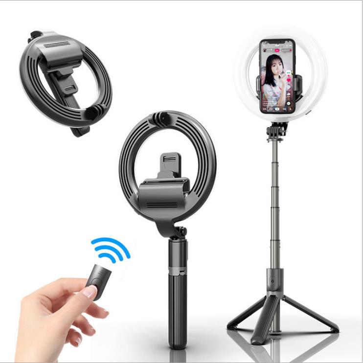 Compatible With Apple Bluetooth Tripod Selfie Stick With Rechargeable Light
