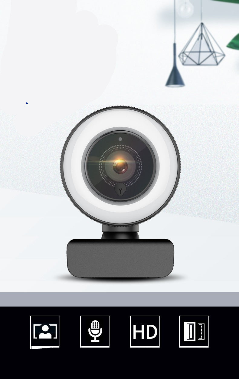 1080P HD Live Webcam With Fill Light And Microphone