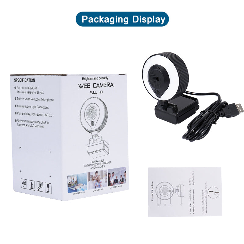2K USB Touch HD Webcam With Fill Light