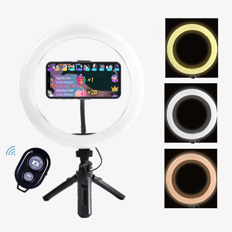 10-Inch Bluetooth Ring Light Mobile Phone Live Stand With Desktop Tripod