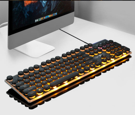 Forerunner GX60 Retro Punk USB Wired Gaming Keyboard With Lighting