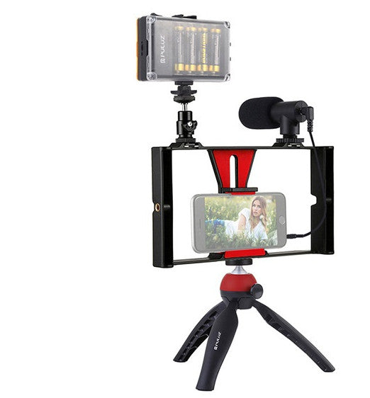 Apple Compatible Mobile Photography Live Kit with Microphone Tripod and Fill Light