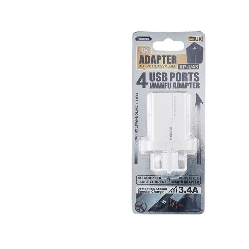 REMAX 4-Head Multi-Function Fast Charging QC Power Adapter 3C Certified Universal Charger