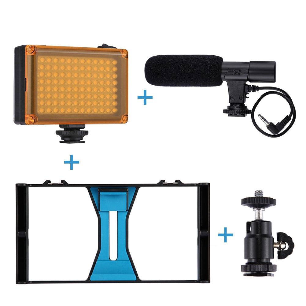 Apple Compatible Mobile Photography Live Kit with Microphone Tripod and Fill Light