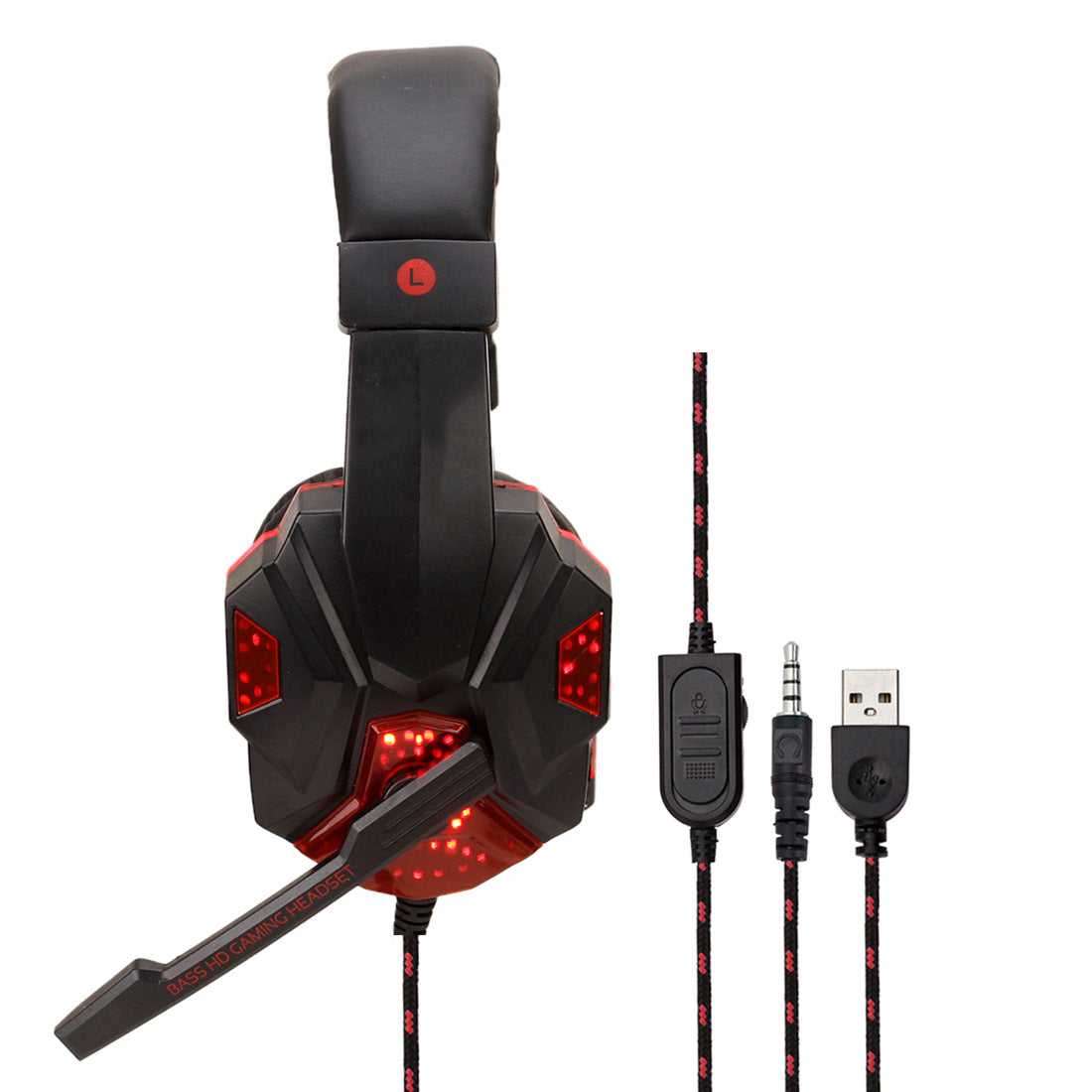 Gaming 7.1 Wired Headset with LED Light Emitting Headphones