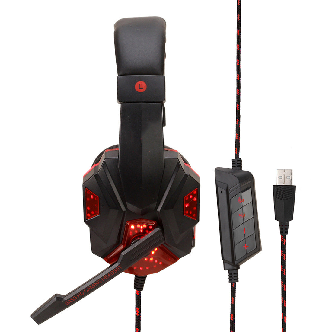Gaming 7.1 Wired Headset with LED Light Emitting Headphones