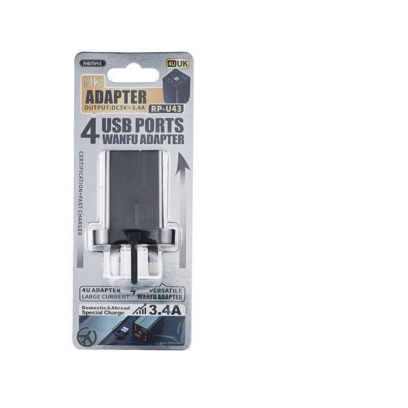 REMAX 4-Head Multi-Function Fast Charging QC Power Adapter 3C Certified Universal Charger