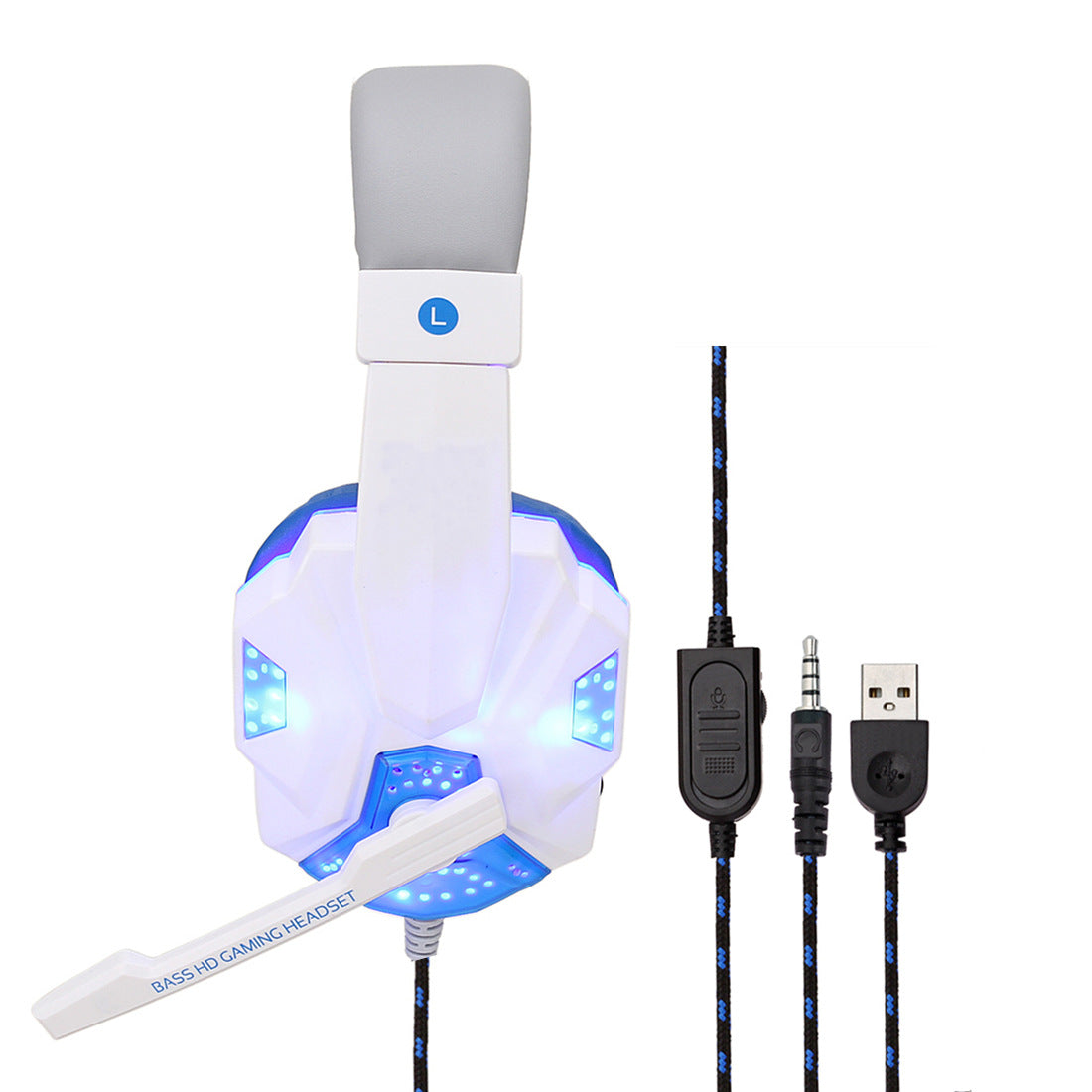 Gaming 7.1 Wired Headset with LED Light Emitting Headphones
