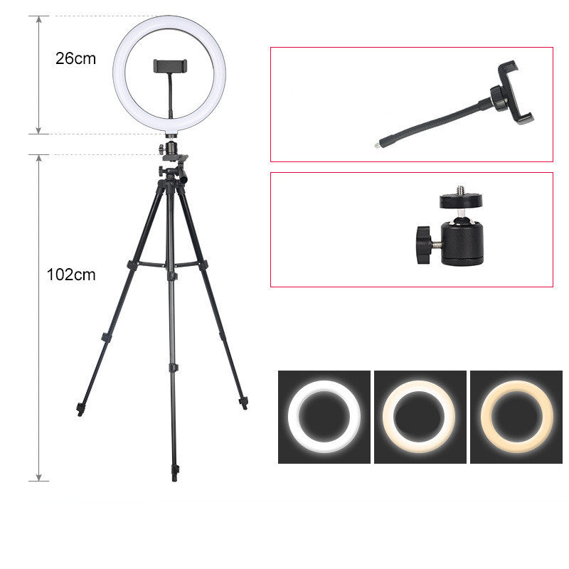 Compatible With Apple, Mobile Phone Fill Light Tripod LED Ring Light