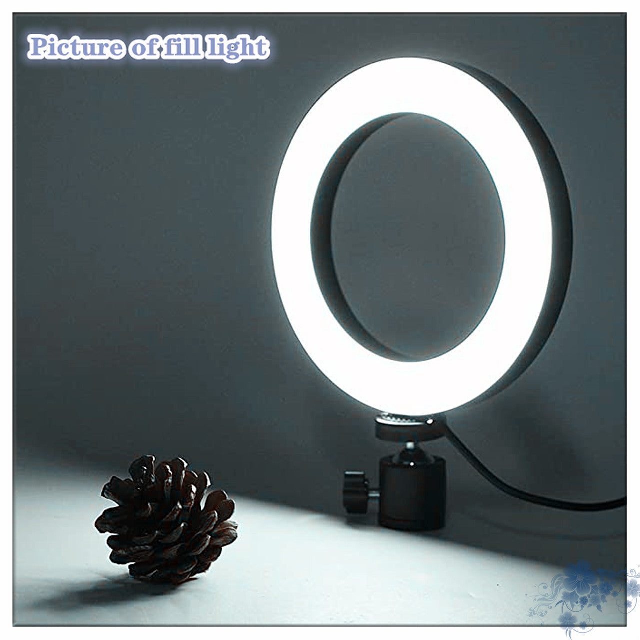 Apple Compatible 360° Rotatable Ring Light With Desktop Tripod