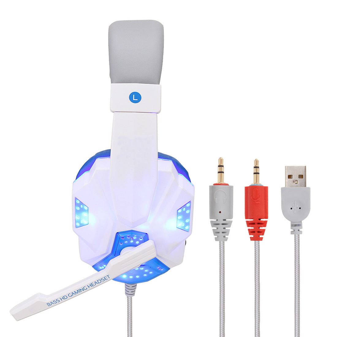 Gaming 7.1 Wired Headset with LED Light Emitting Headphones