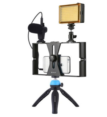Apple Compatible Mobile Photography Live Kit with Microphone Tripod and Fill Light