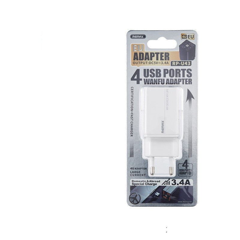 REMAX 4-Head Multi-Function Fast Charging QC Power Adapter 3C Certified Universal Charger