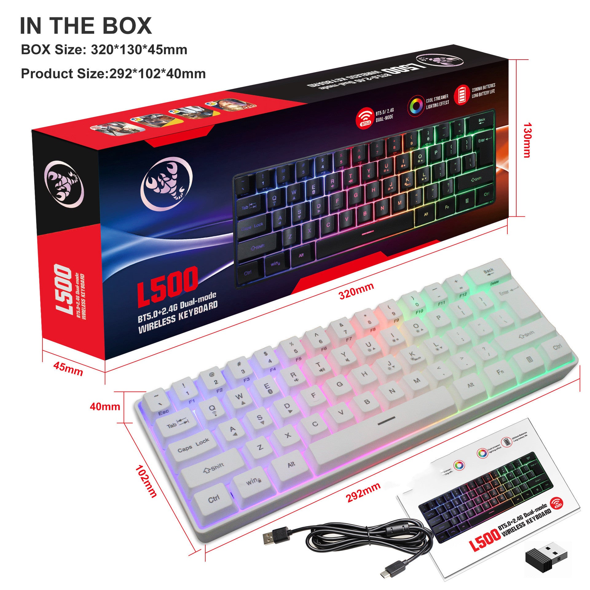 61-Key RGB Wired Gaming Membrane Keyboard