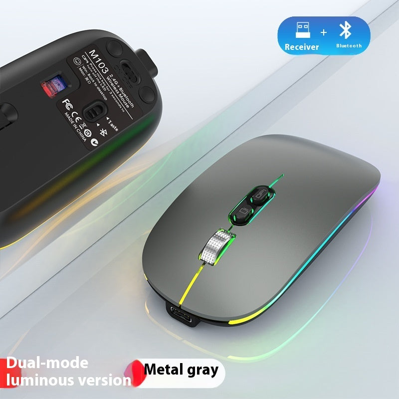 Wireless Bluetooth Dual-mode Mouse Luminous Mute