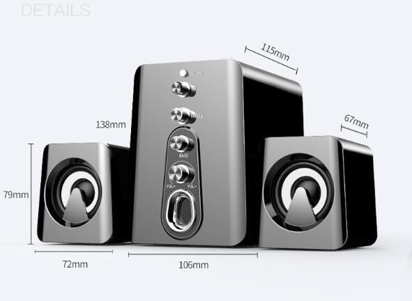 Mini USB 2.1 Wired Speaker With Heavy Bass Subwoofer For Mobile Phone Audio