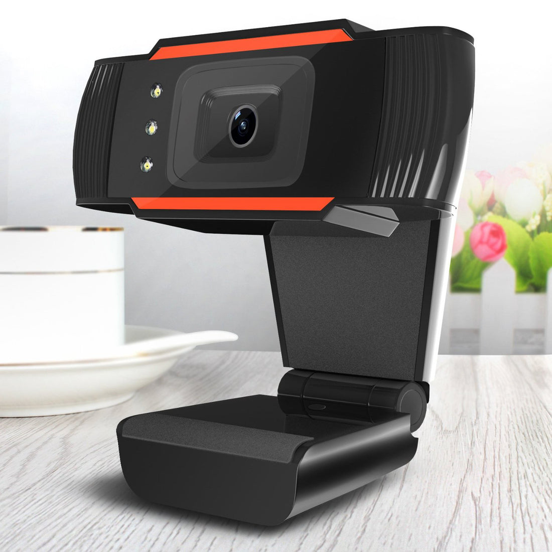 USB LED Webcam With Adjustable Brightness Fill Light