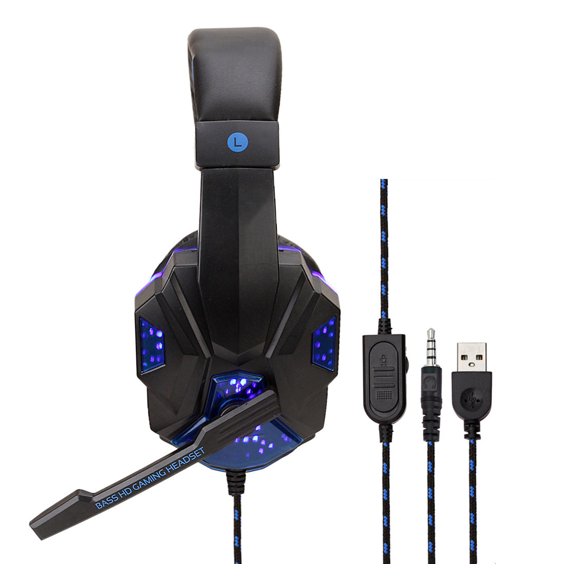 Gaming 7.1 Wired Headset with LED Light Emitting Headphones
