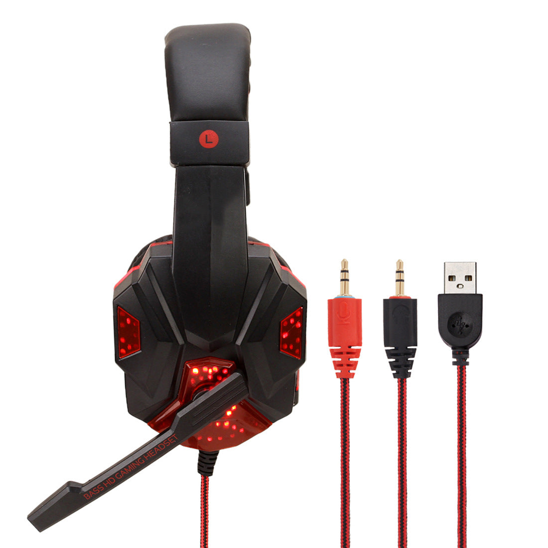 Gaming 7.1 Wired Headset with LED Light Emitting Headphones