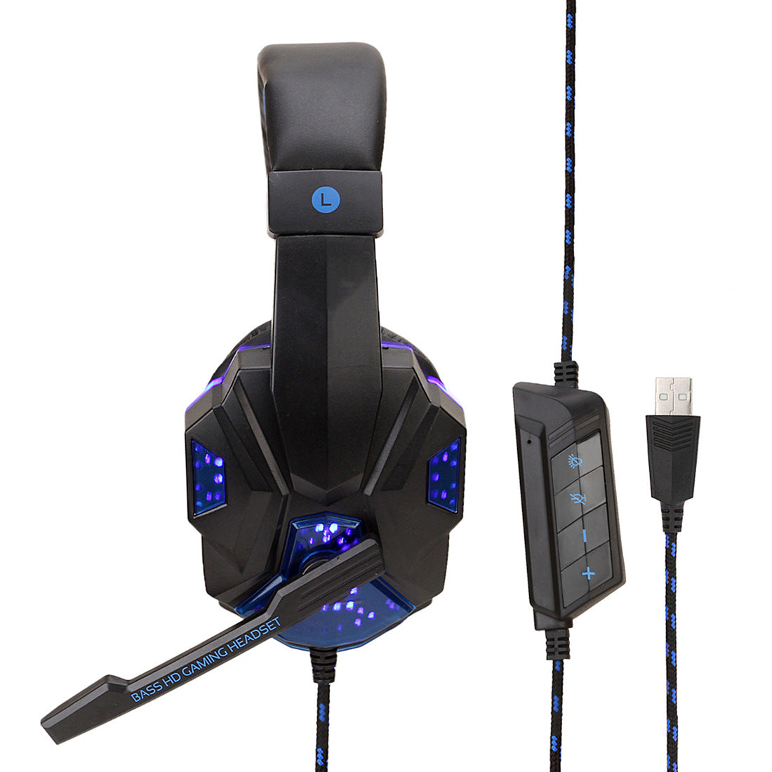 Gaming 7.1 Wired Headset with LED Light Emitting Headphones