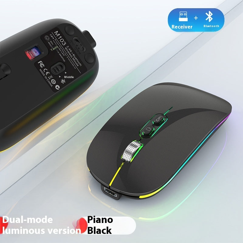 Wireless Bluetooth Dual-mode Mouse Luminous Mute