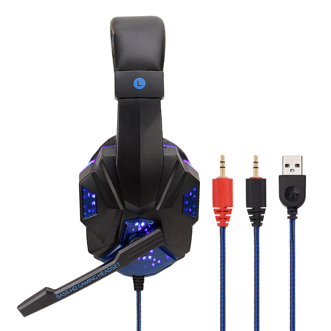 Gaming 7.1 Wired Headset with LED Light Emitting Headphones